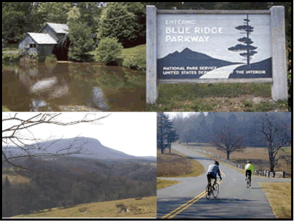 Pictures of trails and scenic areas of the New River Valley